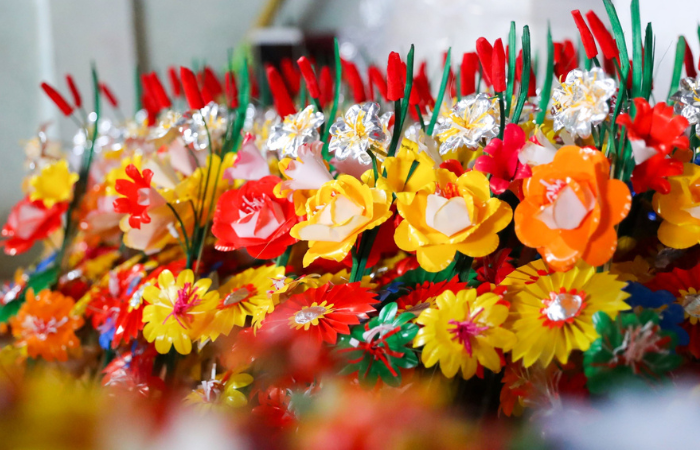 la belleza de las flores de papel