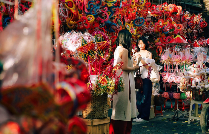 Tiendas de faroles del Festival del Medio Otoño