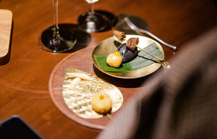 Comida en restaurante Michelin Gia