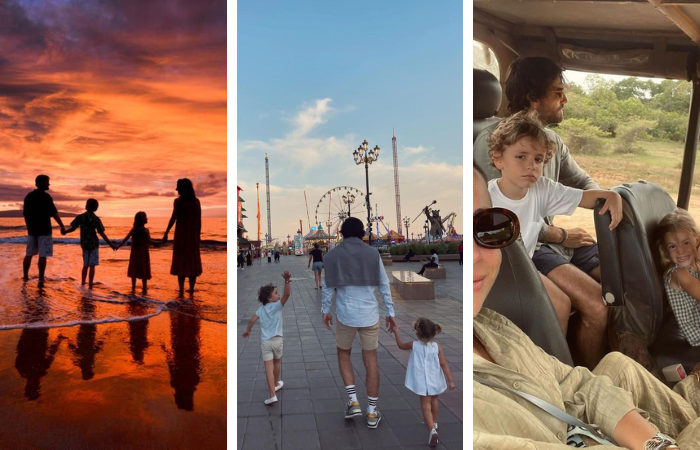 viaje en familia: la familia disfruta de tiempo de calidad juntos