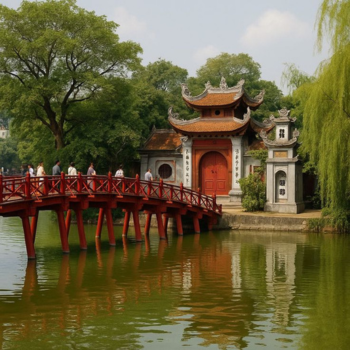 Historia en el Templo de la Literatura, flores artesanales y paseo en ciclo pousse.